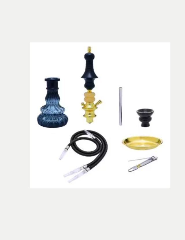 Prachtige grote glazen waterpijp met accessoires (55cm)