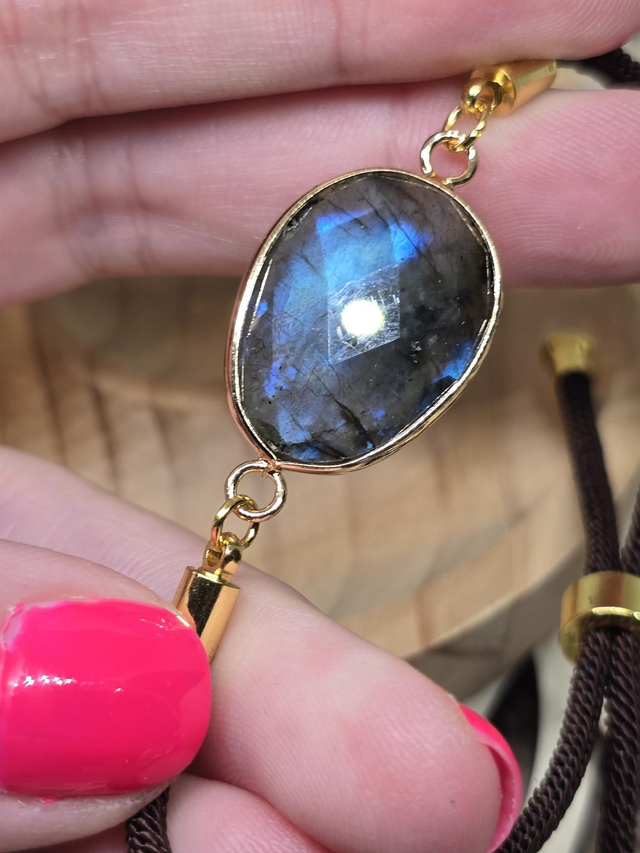 Bracelet cordon réglable Labradorite