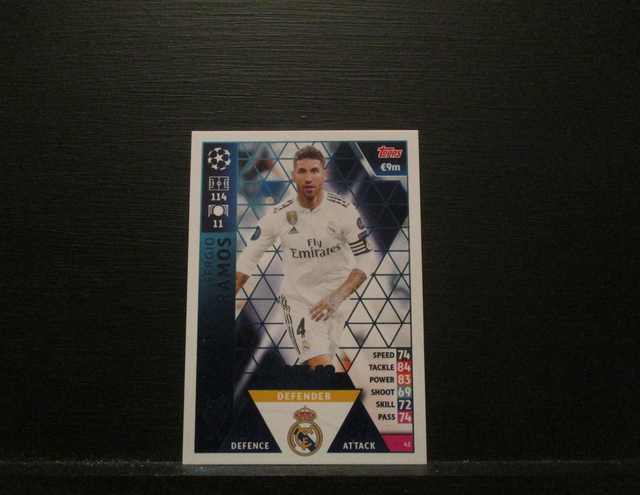 Sergio Ramos - UEFA Champions League Match Attax 2018/19 Original Trading Card #42