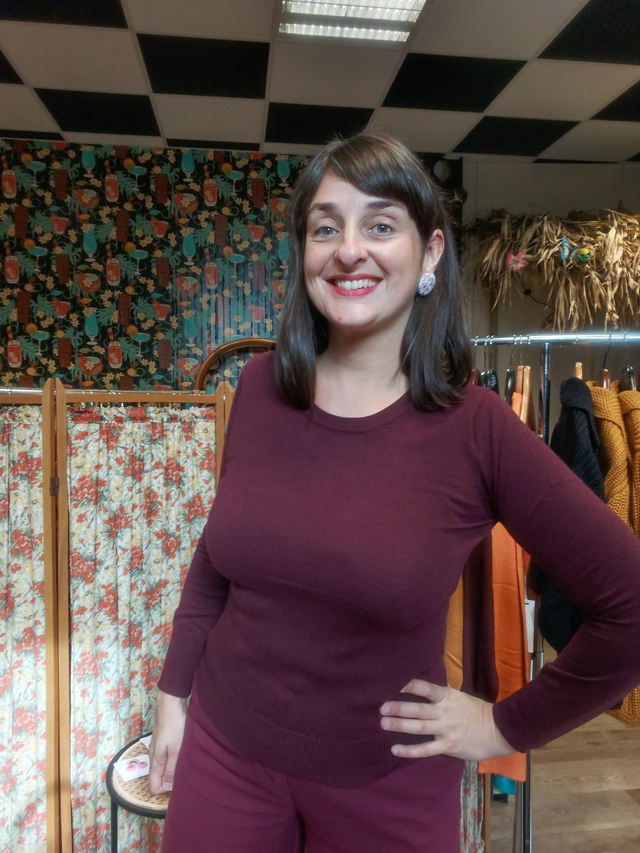 Haut aubergine manches longues 