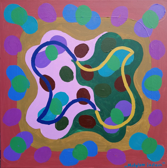 Motylem jestem - W perspektywie zwrotnej: Dada-sur, 65x65 akryl płótno 2018