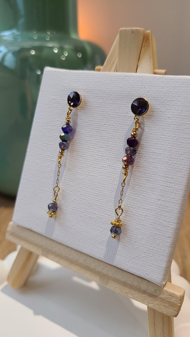 Boucles d’oreilles — IRIS (violet & parme)