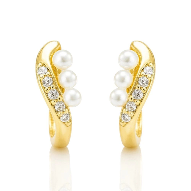 Boucles d'oreilles en acier inoxydable plaqué or 14 carats, anglais