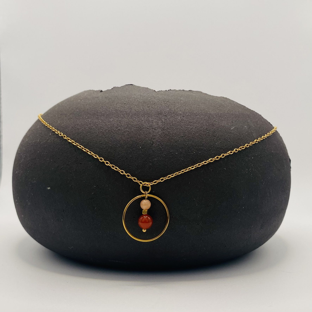 Collier Adèle - agate rouge