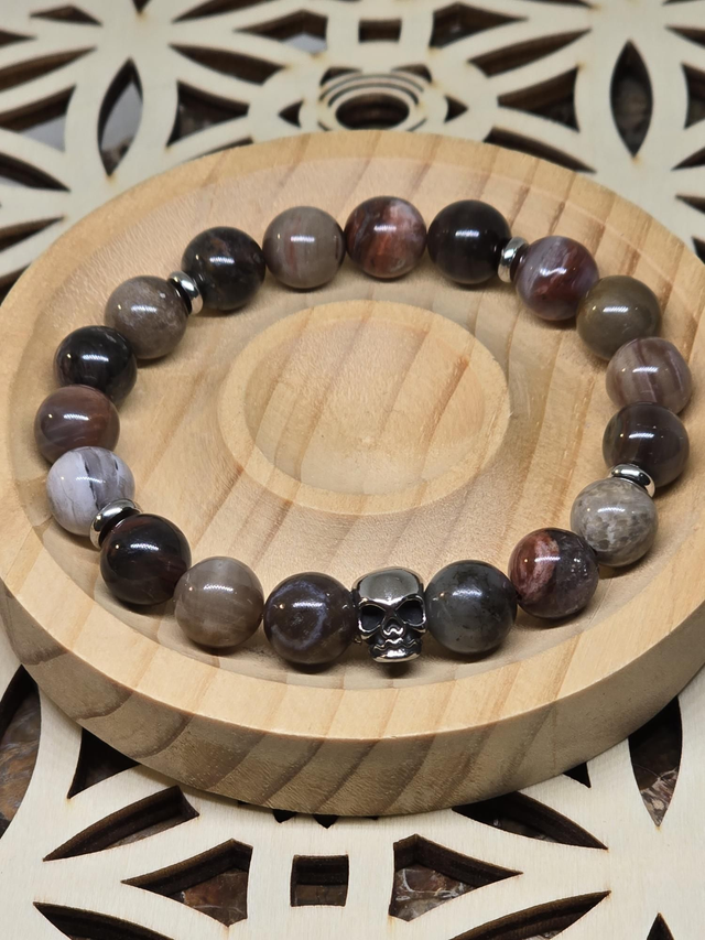 Bracelet Bois fossilisé 1 cm