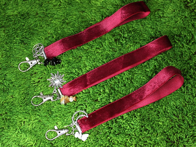 Schlüsselanhänger vintage Samtband weinrot [SA00012]