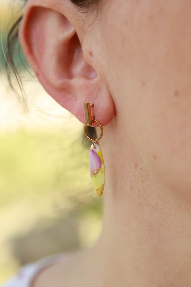 Boucles d'oreilles fines Collection Floraison Colorée