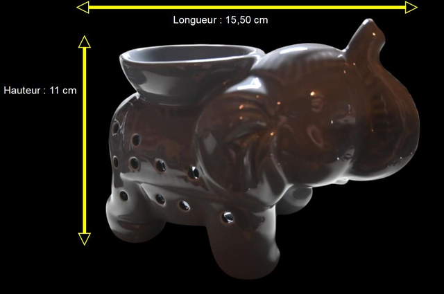 Brûle-Parfum Éléphant – "Énergie Sacrée" (Gris)