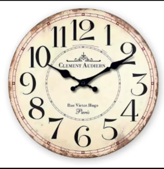 Ronde wandklok van hout Clement Audiern (25cm)