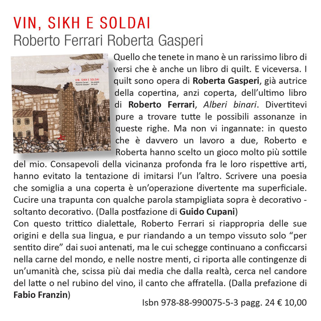 Roberta Gasperi e Roberto Ferrari, "Vin, Sikh e soldai", qudulibri 2018 