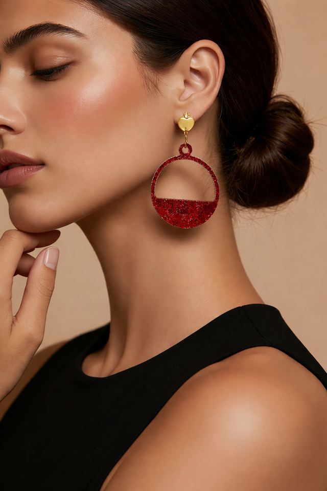 Boucle Sphère- Collection capsule Saint Valentin rouge passion