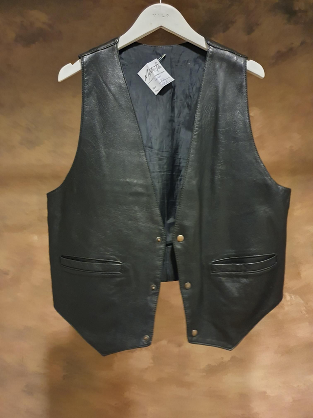 Weste Leder schwarz L XL