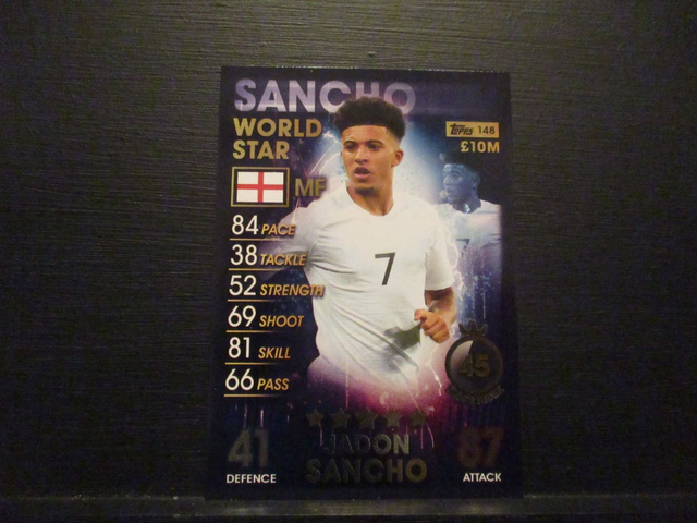Jadon Sancho - World Star Match Attax 101 Original Trading Card