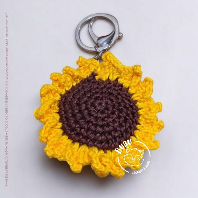 Chaveiro Amigurumi Girassol
