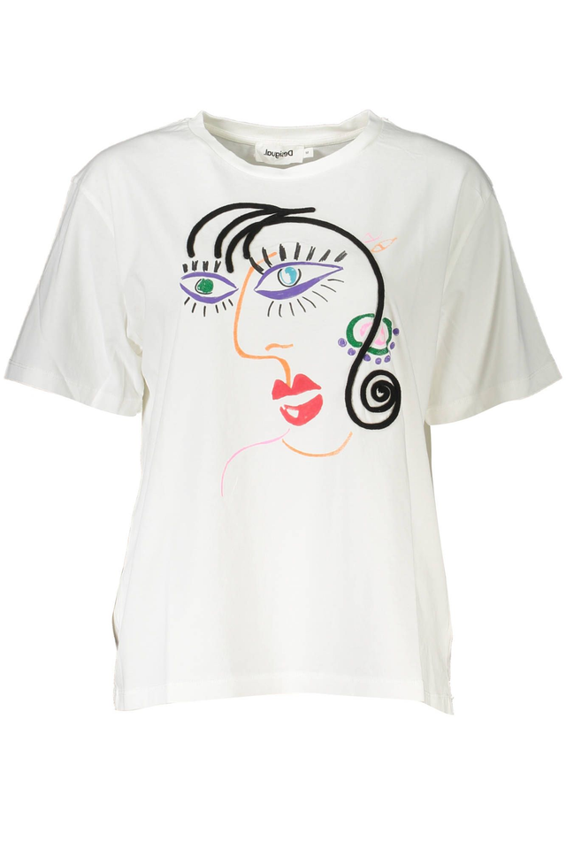 DESIGUAL T-SHIRT MANICHE CORTE DONNA BIANCO