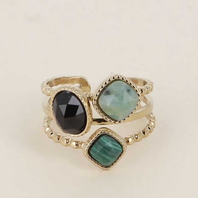 Bague trio pierre naturelle