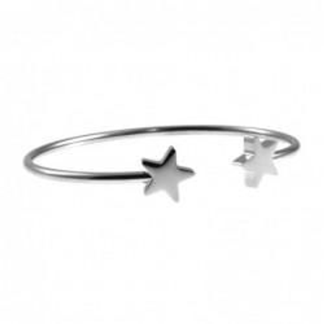 Bracciale donna rigido in acciaio con stelle