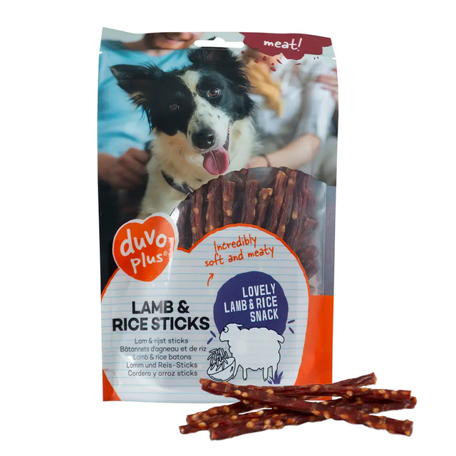 „Duvo plus“ ėrienos lazdelės su ryžiais 80g.
