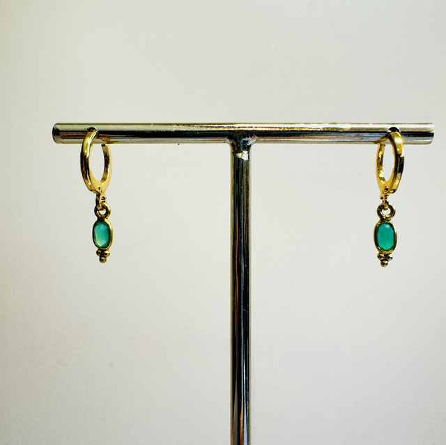 Créoles Galet Onyx Vert