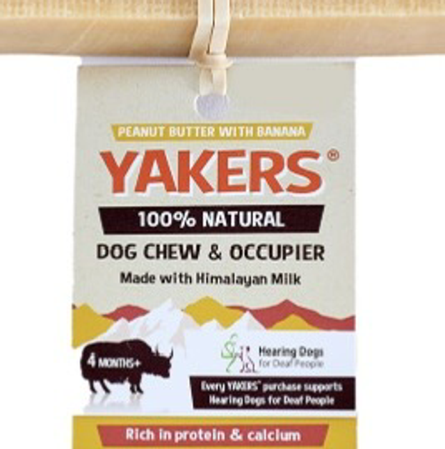 Yakers 100% Natural Long lasting chew Peanut Butter withBanana-Medium size