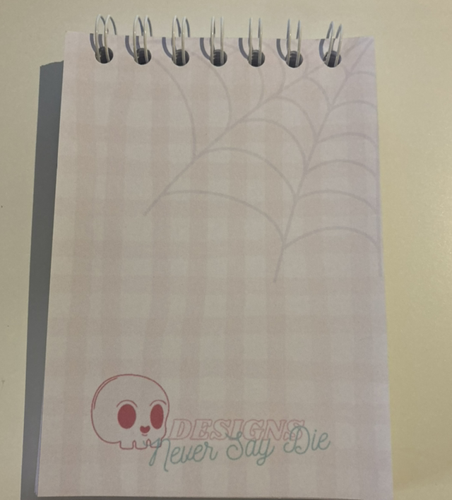 Gingham Spiderwebs a6 Notepad