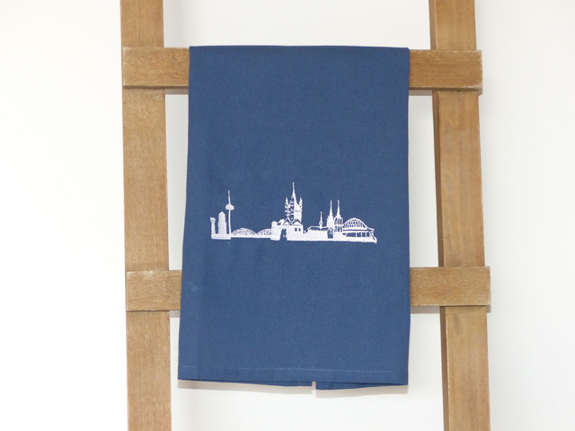 Geschirrtuch blau „Köln Skyline“