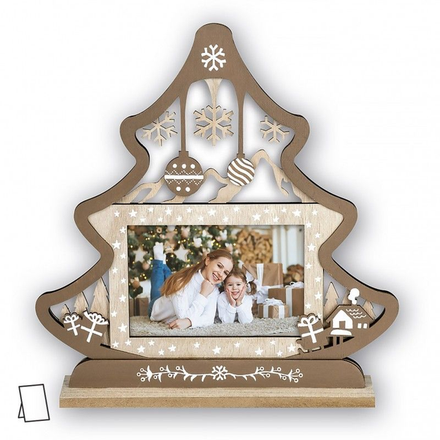 Cadre sapin lindsay avec photo horizontale personnalisée 10x15