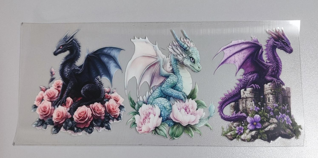 DTF Aufklebe-Folie ca 24x11cm Drachen 