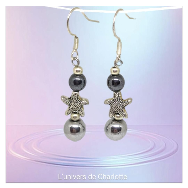Boucles d'oreilles "Hématite" BO-076