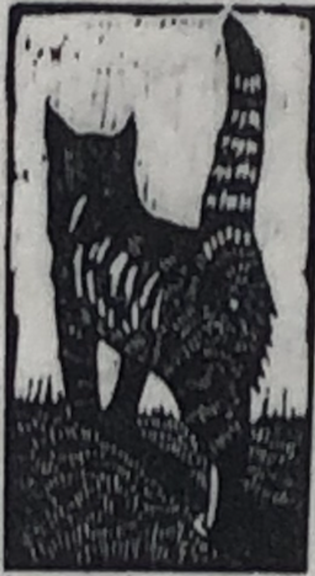 SP39 Tabby( viii) 20/30 by Shelagh Popham,  Wood Engraving, 1 1/4 x 2 1/4 inches