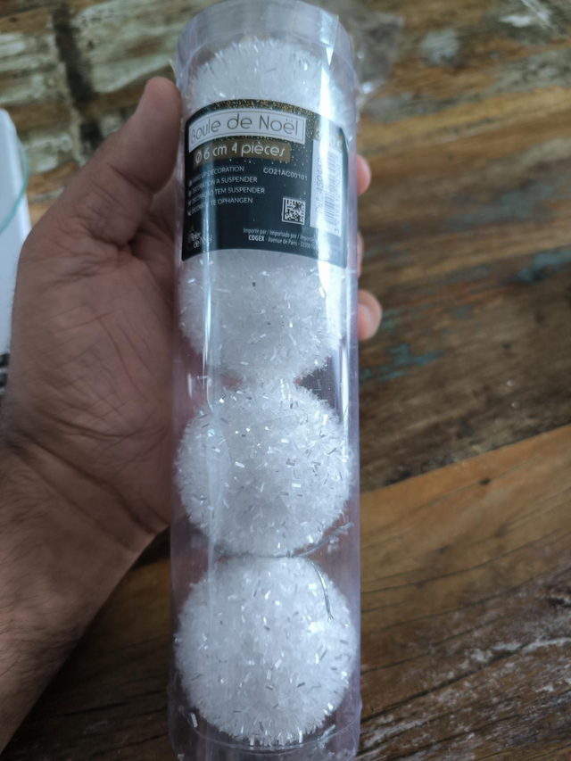 BOULE DE NOËL BANQUISE X4