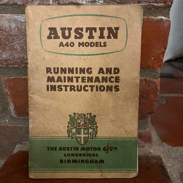 April 1954 Austin Motor Company A40 Running & Maintenance Handbook  