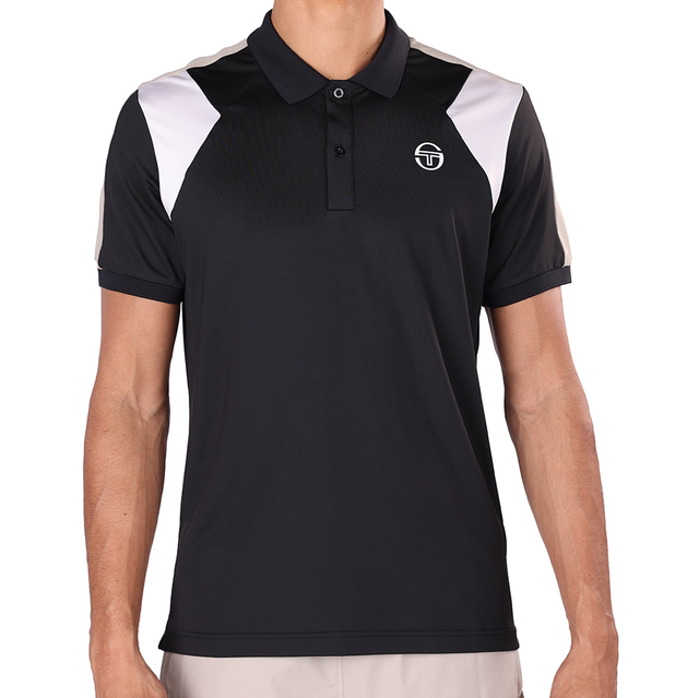 Polo Manches Courtes A Bandes Apice 41153 Noir Beige Taupe 