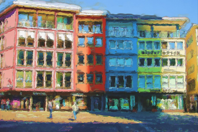 Kunstdruck Stuttgart Marktplatz - Illustration ART Print