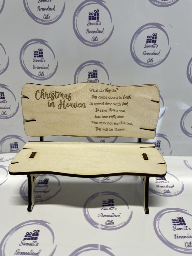 Christmas in heaven bench 