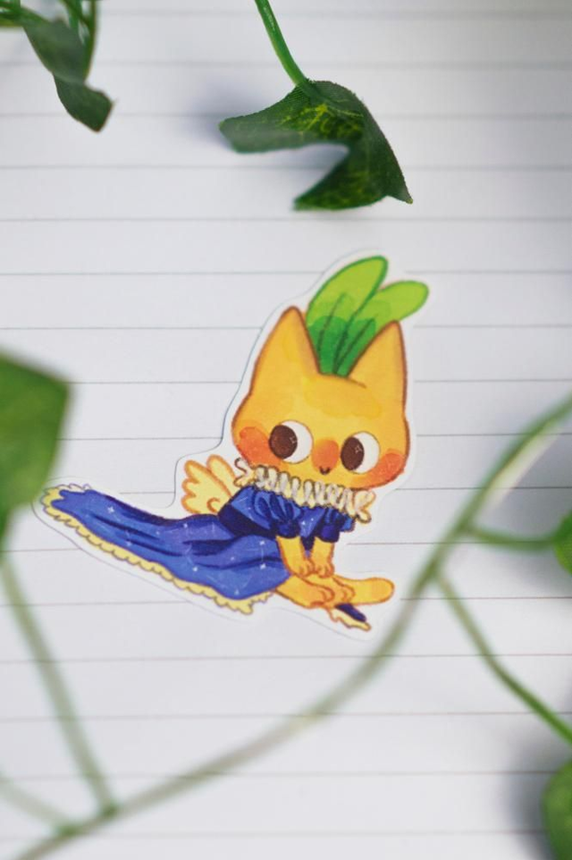 Sticker compostable chat étoile 