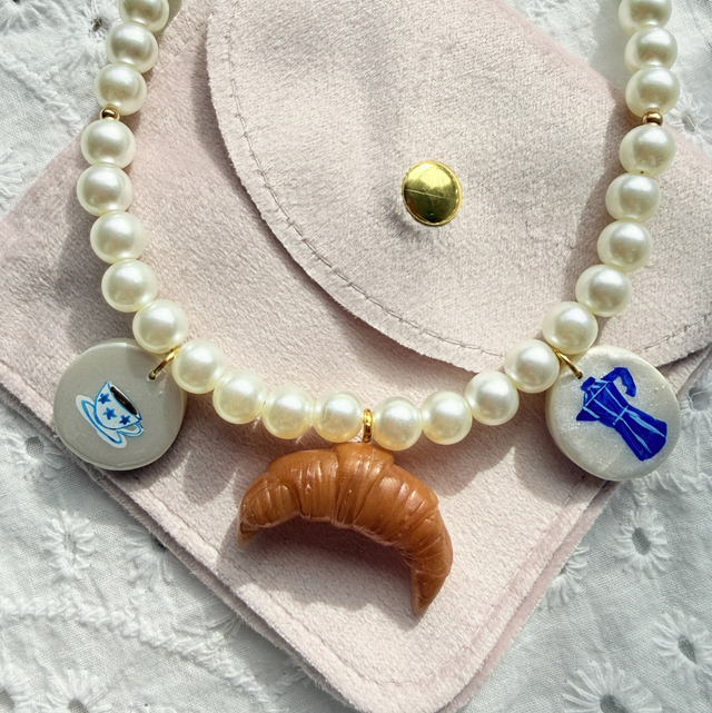 Sunday Morning – Pearl Beaded Breakfast Charm Necklace