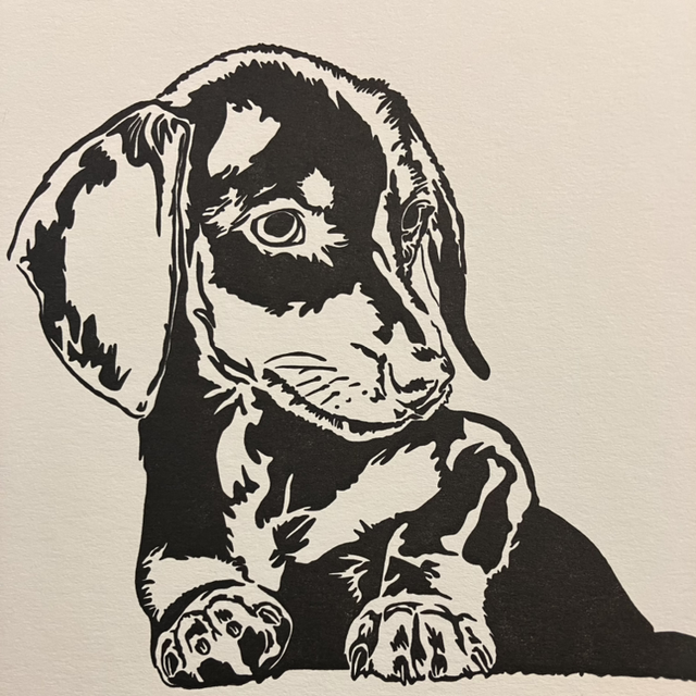 Traditional Letterpress Dogs &amp; Cats Dachshund 