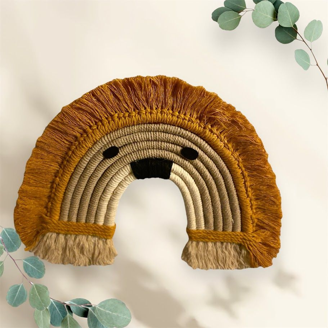 Tête de lion en macramé - Majesté et charme bohème