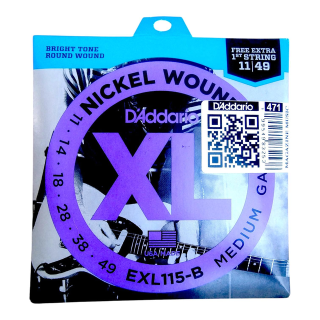 471 - Encordoamento Cordas Guitarra 0.11 EXL115-B Daddario Cód 471