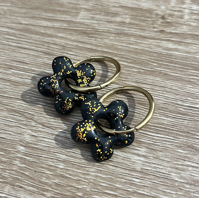 Pampilles noires pailletées