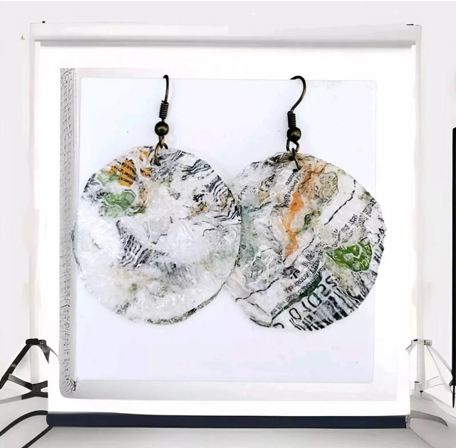 Round Boho Trendy Pattern Pair Earring Dangle Drop ECO Handmade Unique UK