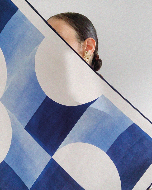 CARRE DE SOIE - Cyanotype