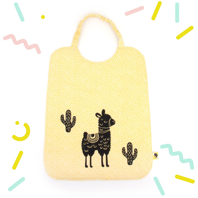 Serviette maternelle POIS JAUNES