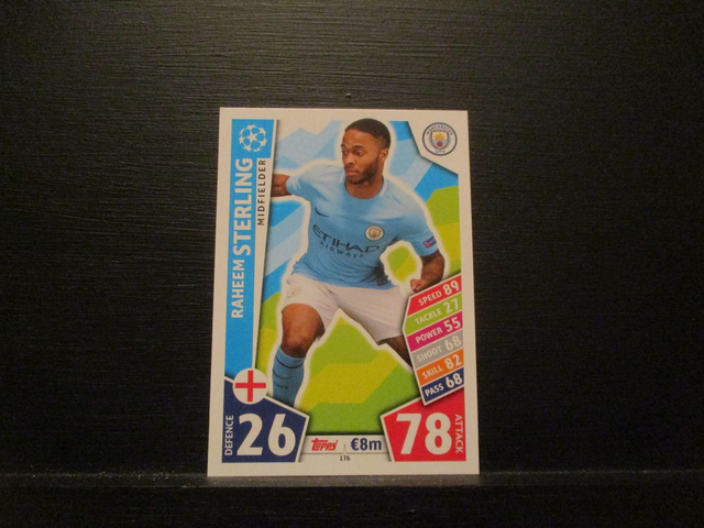 Raheem Sterling - UEFA Champions League Match Attax 2017/18 Original Trading Card #176