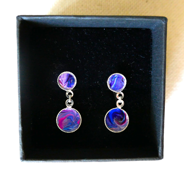 Boucles d'oreilles - Symphony in blue - Argentées