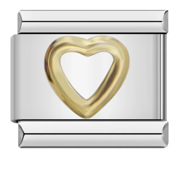 Charm Corazón silueta dorada