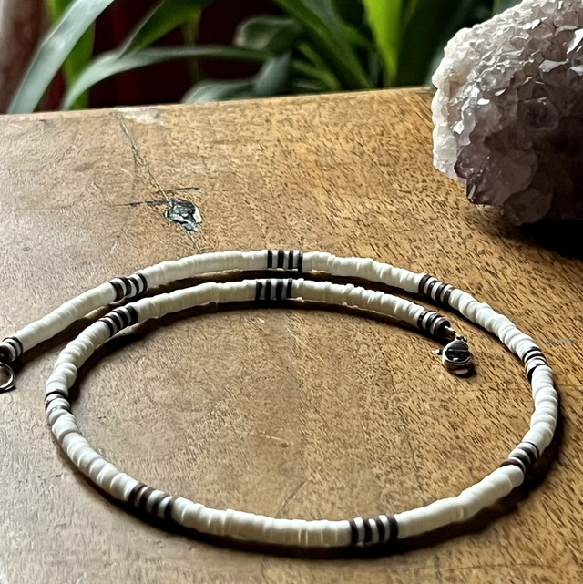 Collier Modèle Valentin Blanc &amp; Marron 