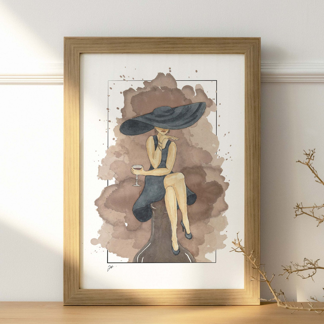 Affiche A4 - Vin Nature - The Great Hat on the Bottle