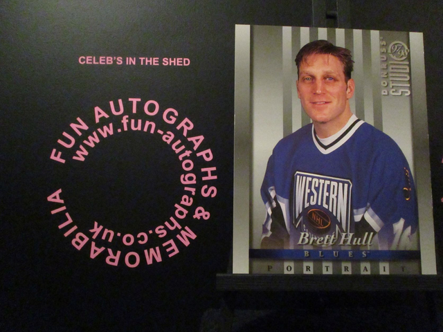 Brett Hull - NFL 1997 Donruss Studio Ice Hockey Original 10x8 Trading Card #11 (A)(SEE PIC)